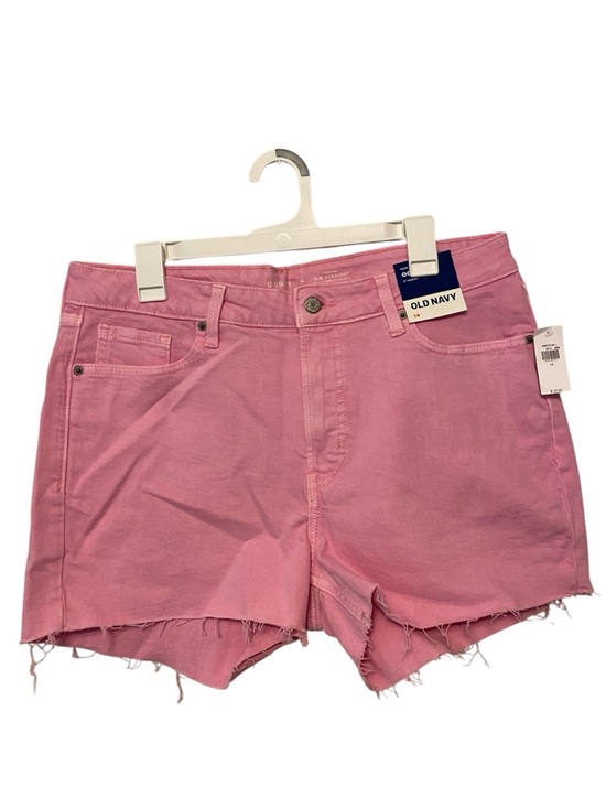 Old Navy Pants - Old Navy Pink OG Straight Denim Shorts – NWT – Frayed Hem – Classic 5‑Pocket